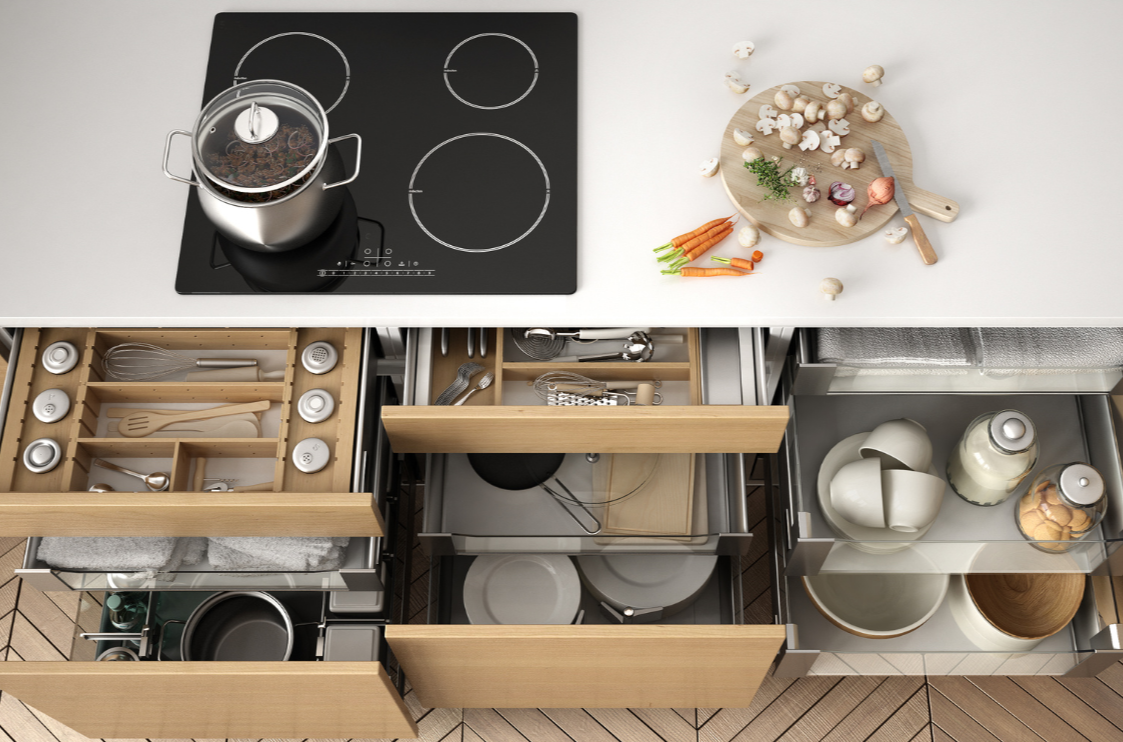 rangement pièce de vie cuisine